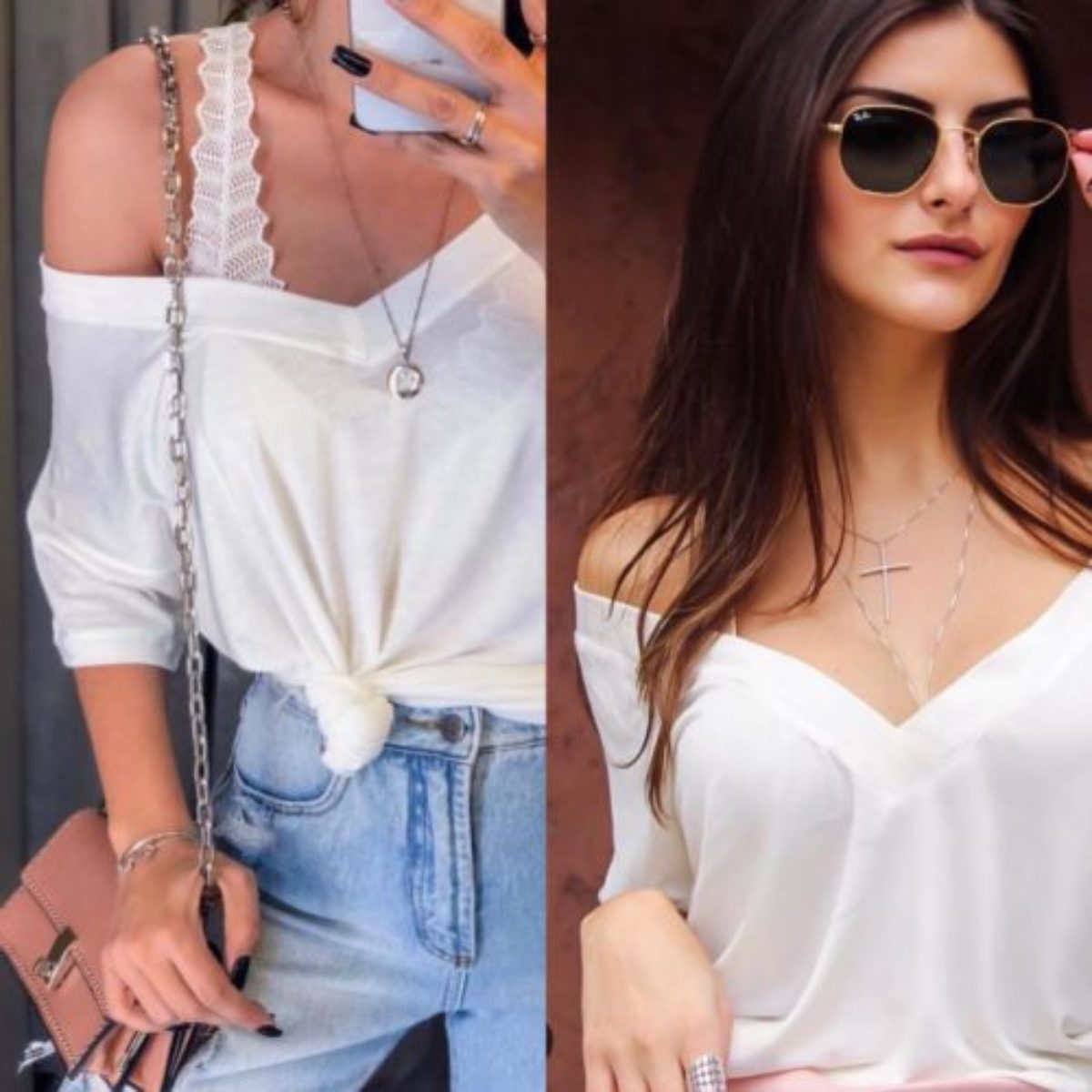 blusa podrinha com top de renda